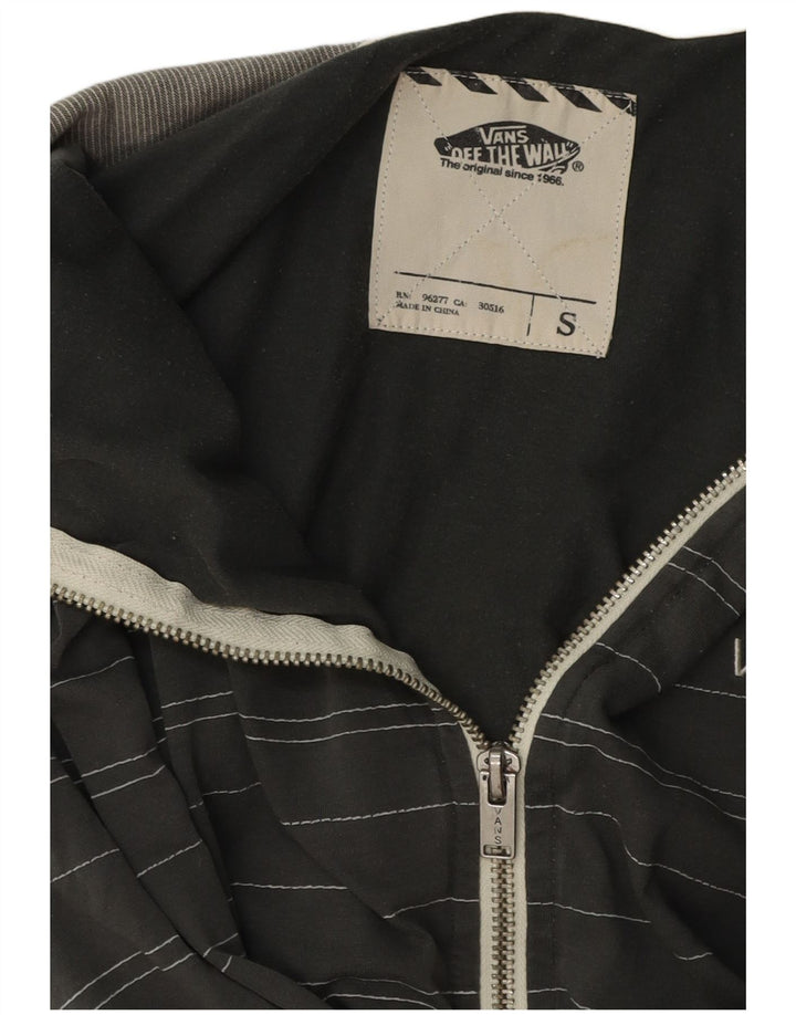 Vans Pull à capuche zippé pour homme en coton rayé gris petit