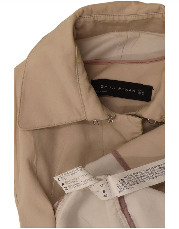 Zara Trench Femme UK 12 Coton Beige Moyen