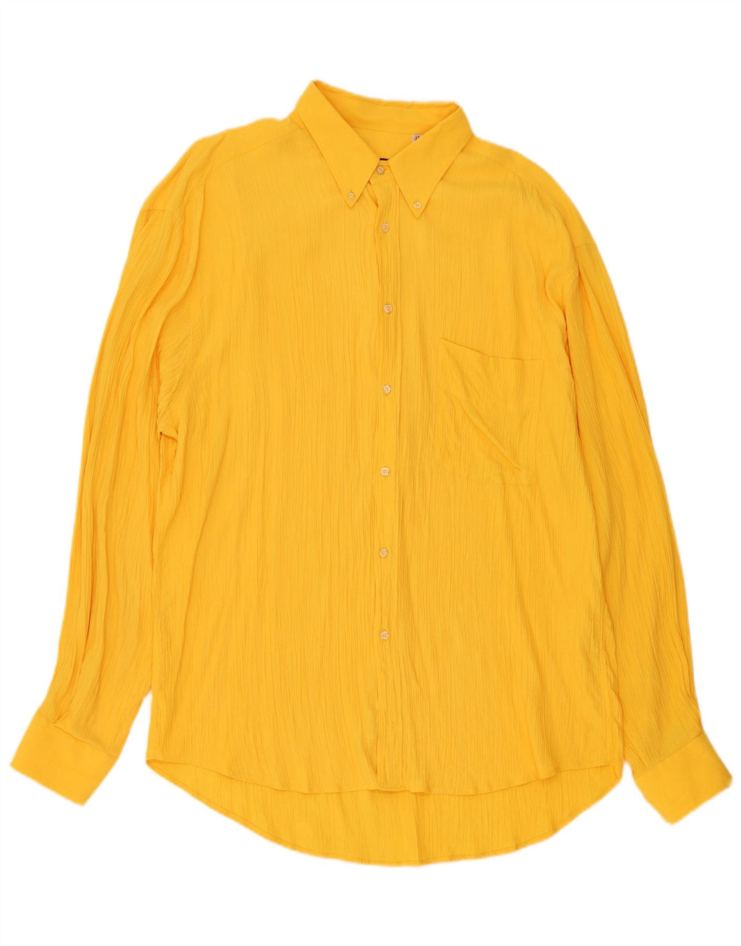 vintage Chemise Homme Taille 17 43 XL Viscose Jaune