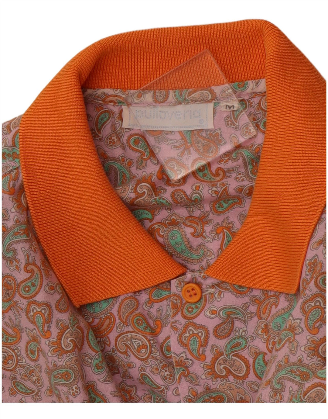 PULLOVERIA Chemise à Manches Courtes Homme Rose Moyen Paisley Rétro