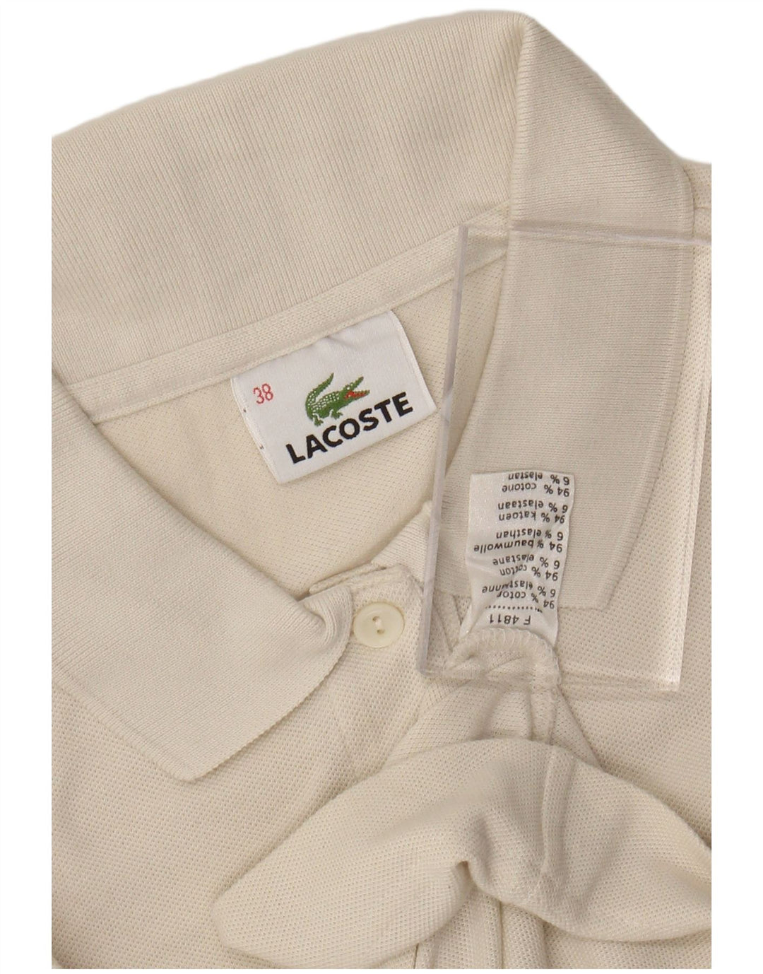LACOSTE Polo Femme Taille 38 Coton Blanc Moyen