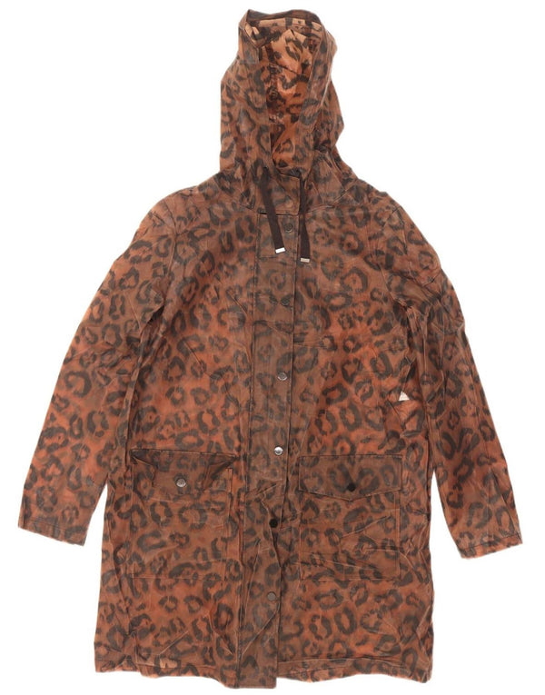 Marks & Spencer Manteau imperméable à capuche pour femme UK 42 Marron moyen imprimé animal