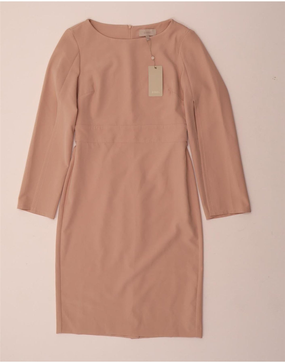 COAST Robe fourreau à manches longues pour femme UK 12 Polyester rose moyen
