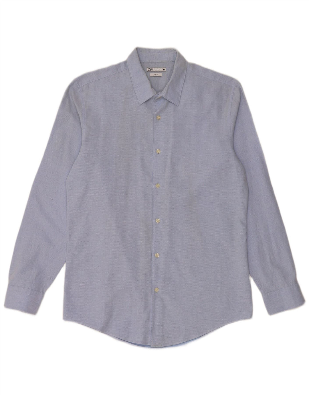 ZARA Chemise Slim Fit Grand Bleu Coton Homme