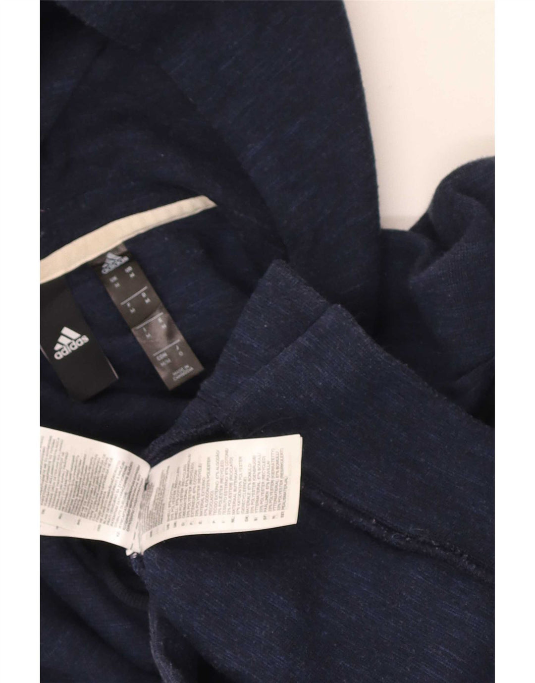 Adidas Pull à capuche zippé pour homme en coton bleu marine moyen