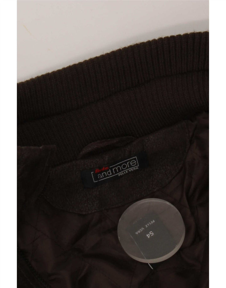 Bata and More Veste en cuir militaire pour homme IT 54 2XL Marron