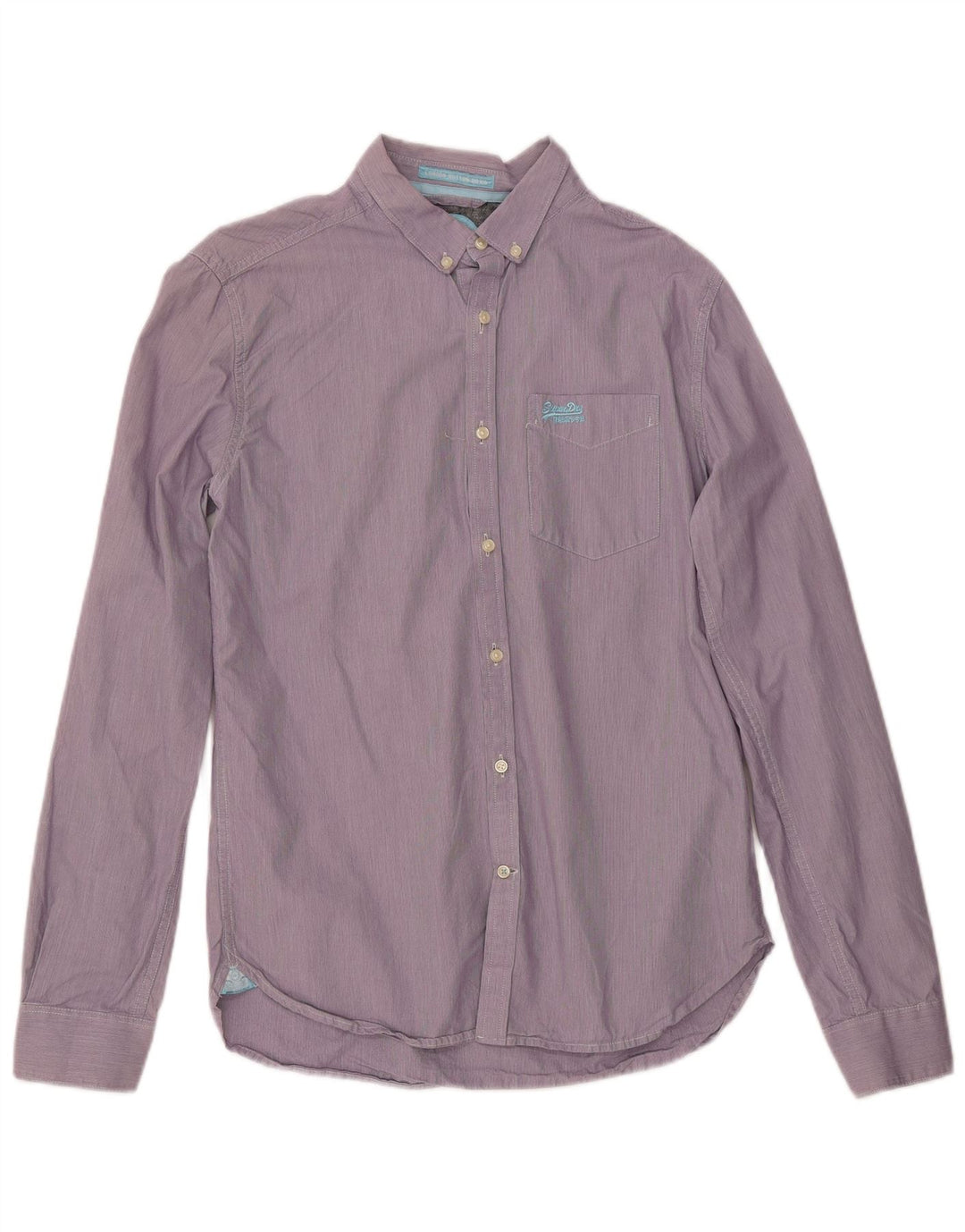 SUPERDRY Chemise Homme Large Violet Fines Rayures Coton