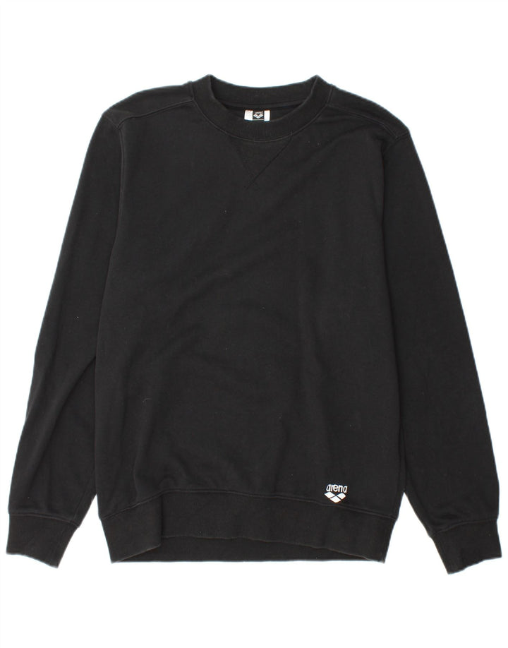 ARENA Mens Sweatshirt Jumper Medium Black Cotton