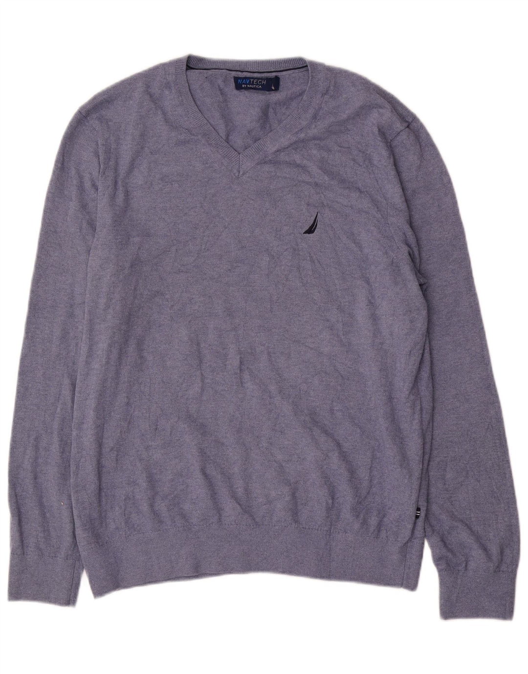 Nautica Pull col V Homme Bleu Marine Moyen Coton