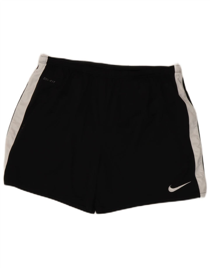 NIKE Short de sport Dri Fit pour homme XL Noir Colorblock Polyester