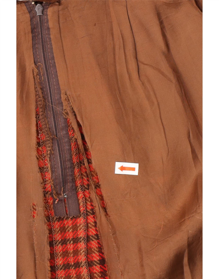 VALENTINO Femme Jupe Trapèze Miss V W30 Laine Pied-de-Poule Rouge Moyen