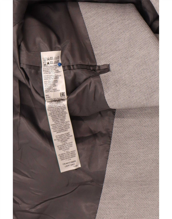 Marks & Spencer Veste Blazer 2 Boutons Homme UK 48 2XL Gris Polyamide