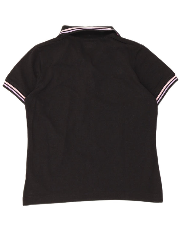 Kappa Polo Femme UK 14 Large Noir Colorblock