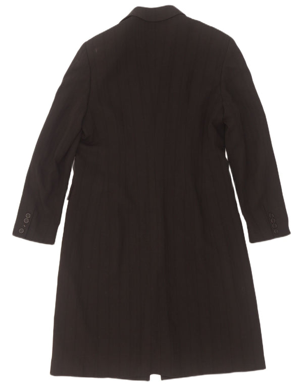 Marella Manteau Femme UK 12 Laine Rayée Noir Moyen