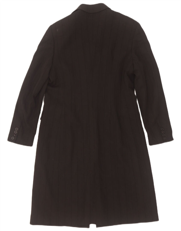 Marella Manteau Femme UK 12 Laine Rayée Noir Moyen