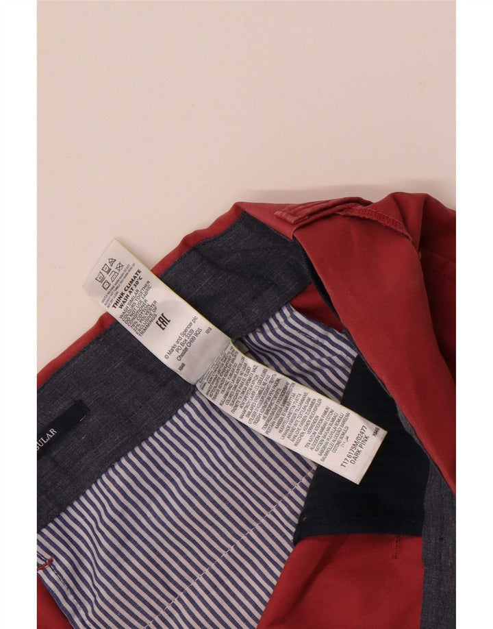 Marks & Spencer Pantalon Chino Regular Homme W40 L31 Rose Coton