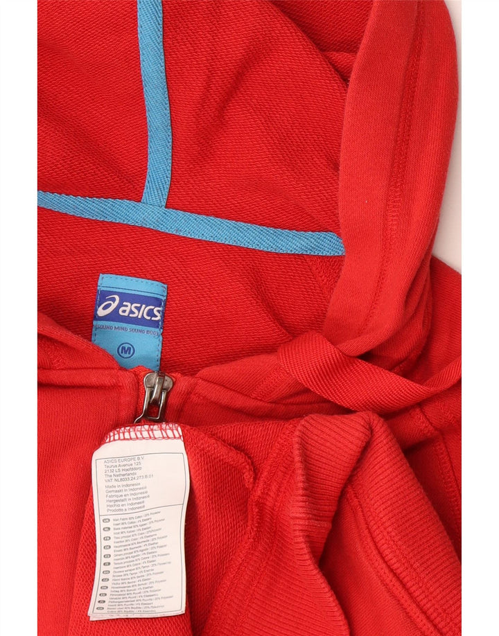 Asics Sweat à Capuche Zippé Homme Rouge Moyen Coton