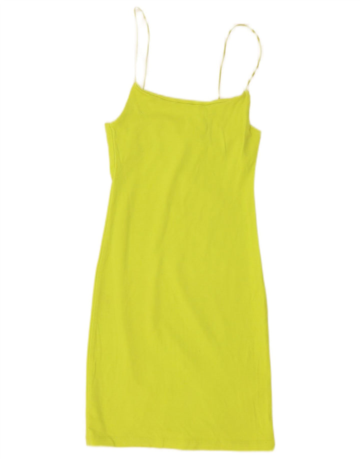Zara Robe d'été pour femme UK 12 en coton vert moyen