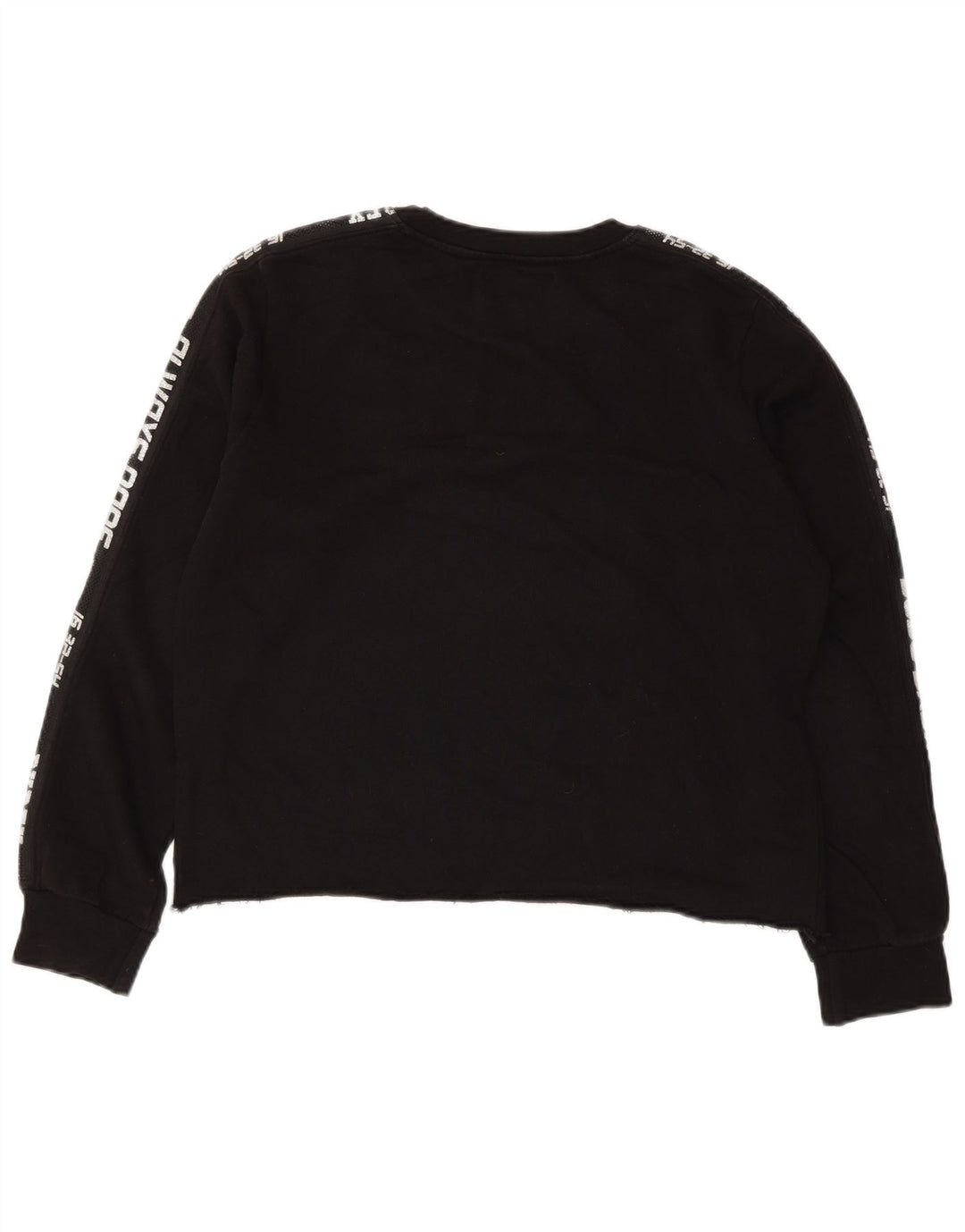 PYREX Sweat-shirt court graphique pour femme UK 16 Grand coton noir