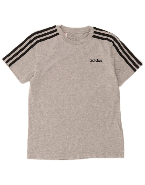 Adidas T-Shirt Top Garçon 11-12 ans Gris Moucheté Coton
