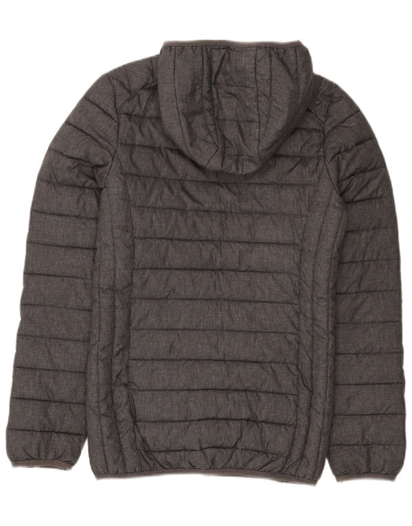 Ellesse Veste matelassée à capuche pour femme UK 6 XS Gris Nylon