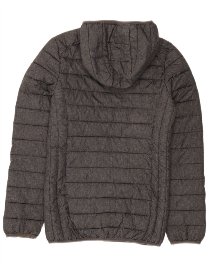 Ellesse Veste matelassée à capuche pour femme UK 6 XS Gris Nylon