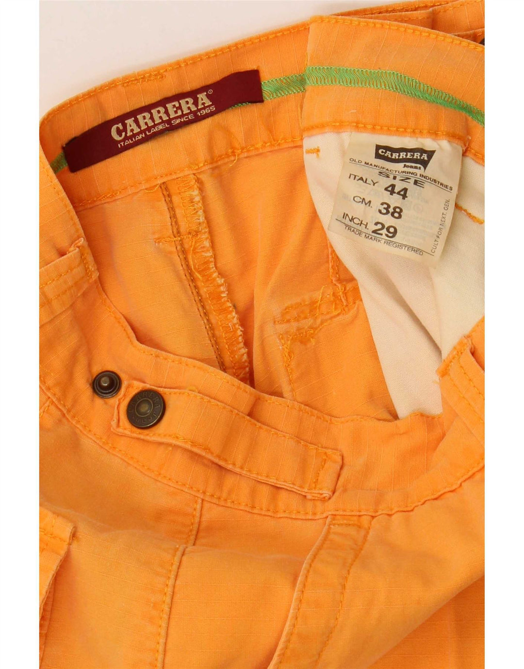 Carrera Short Cargo W29 Petit Orange Coton Homme
