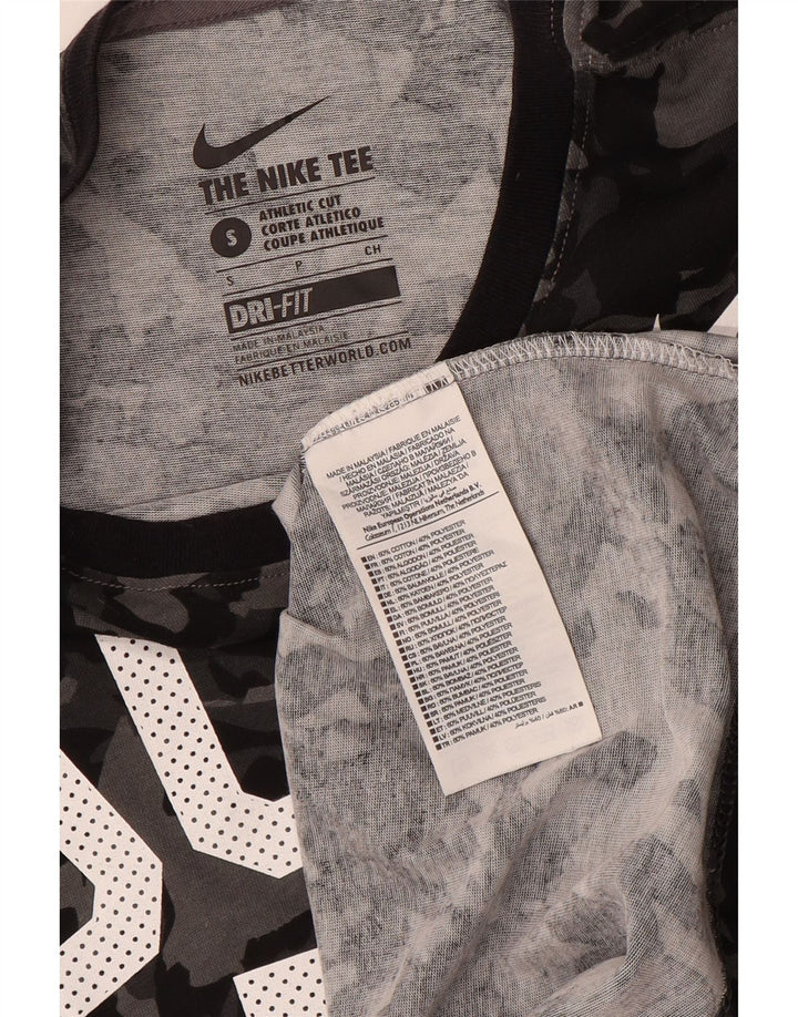 NIKE T-shirt graphique coupe athlétique pour hommes, petit coton camouflage noir