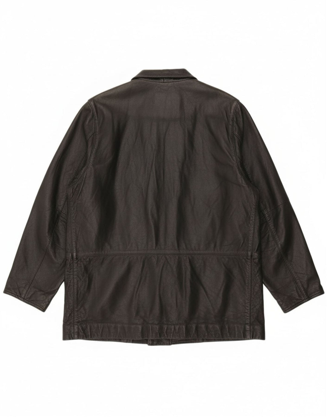 vintage Femme Loose Fit Veste en cuir EU 46 XL Cuir Noir