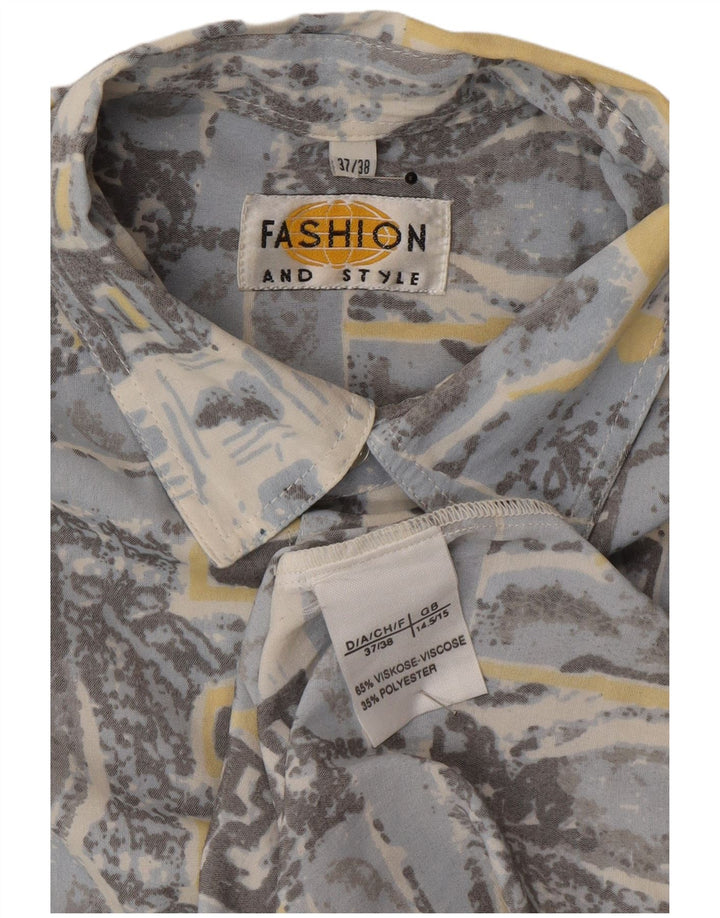 vintage Mens Abstract Pattern Shirt Taille 14 1/5 37/38 Moyen Multicolore