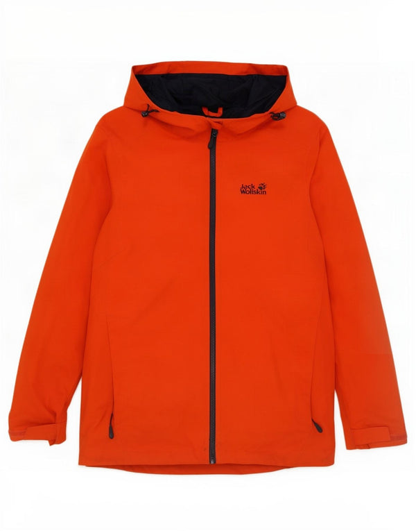Jack Wolfskin Veste de pluie à capuche pour homme UK 40/42 Large Orange Sports