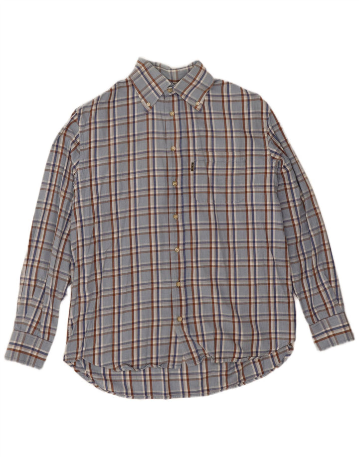 Belfe Chemise Homme Taille 39 Bleu Moyen Carreaux Coton