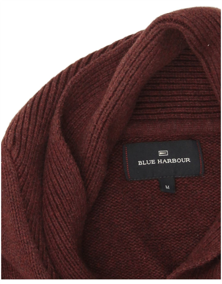 Marks & Spencer Pull Blue Harbour Col Châle Homme Bordeaux Moyen