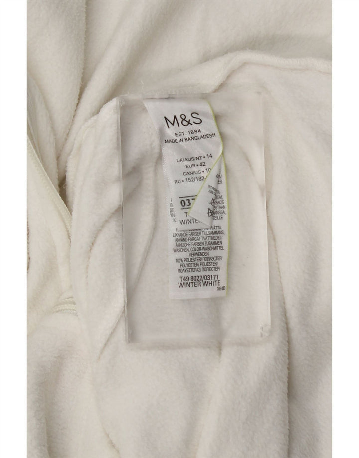 Marks & Spencer Veste polaire pour femme UK 14 Large Blanc Polyester