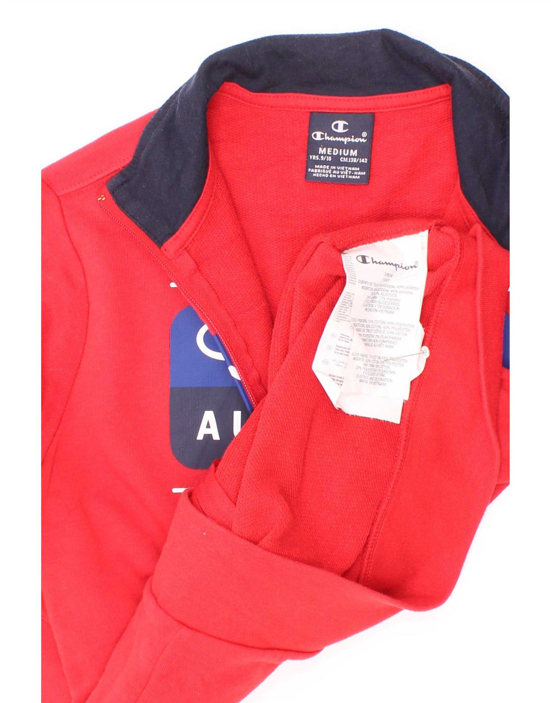 Champion Veste de Survêtement Graphique Garçon 9-10 Ans Coton Rouge Moyen