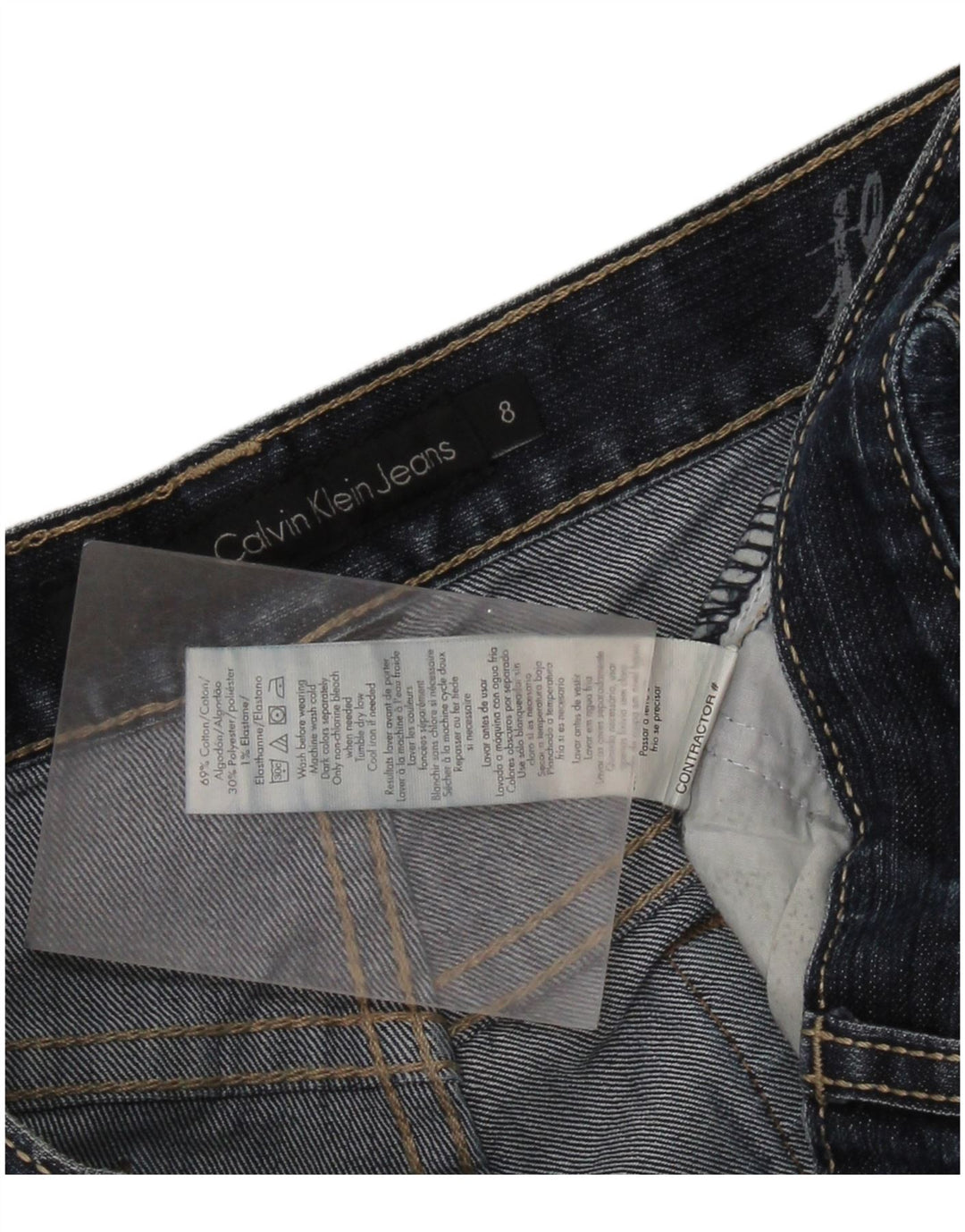 CALVIN KLEIN Jean évasé pour femme US 8 Medium W32 L31 Bleu marine Coton