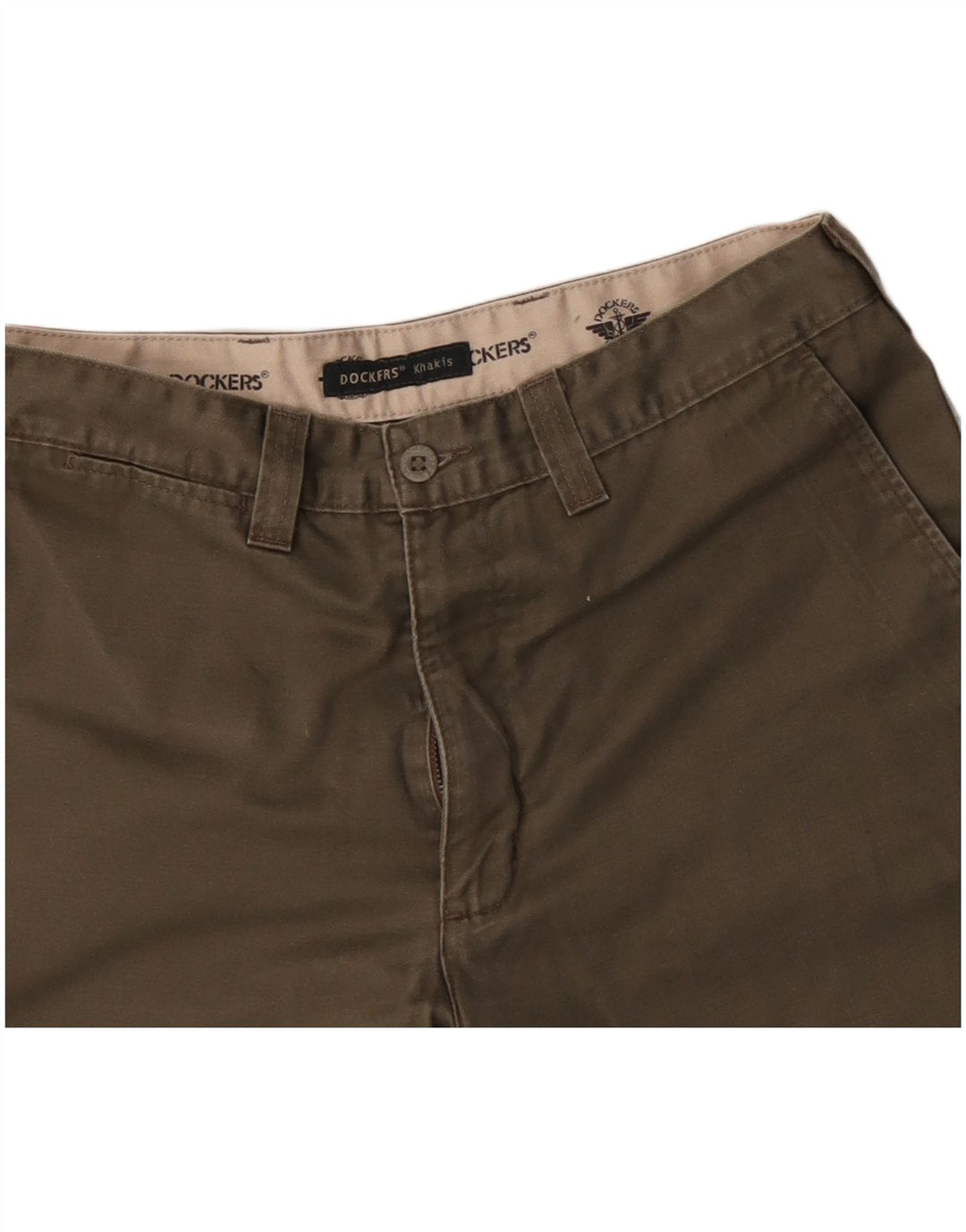 DOCKERS Short Chino Khakis W31 Homme Kaki Moyen Coton