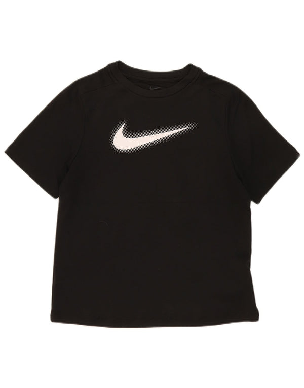 Nike Girls Dri Fit Graphic T-Shirt Top 12-13 ans Grand Noir Polyester
