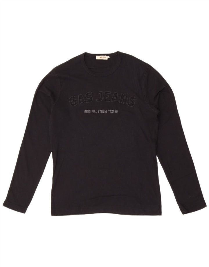 Gas Haut Graphique Homme Manches Longues Grand Coton Noir