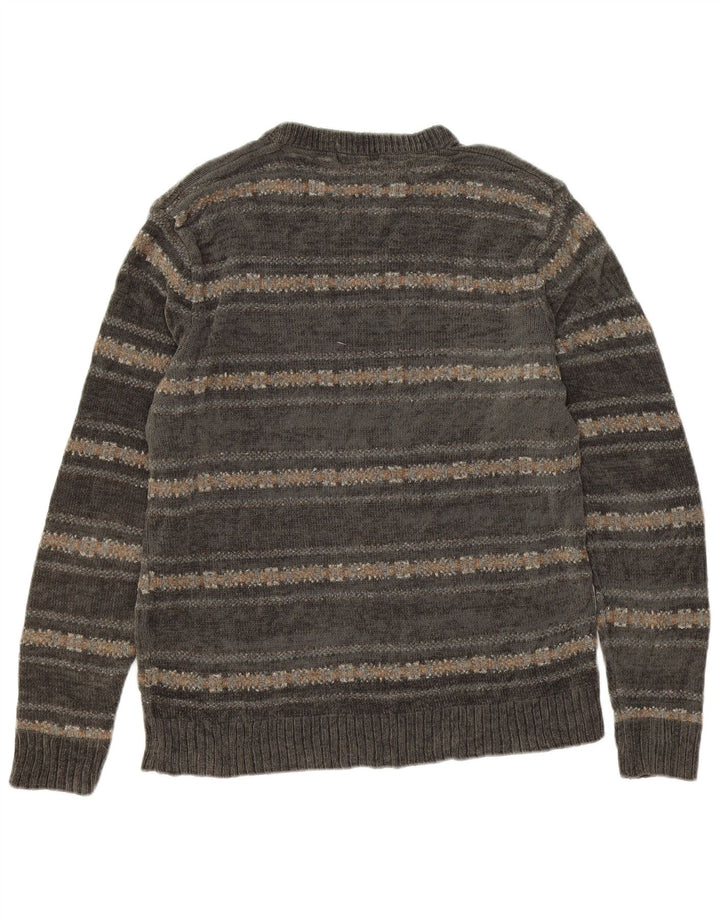 Dockers Pull Col Rond Homme Gris Moyen Fair Isle Acrylique