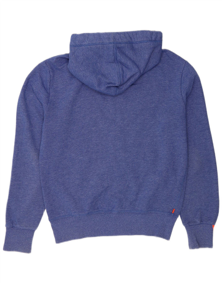 Superdry Pull à capuche zippé en coton bleu moyen