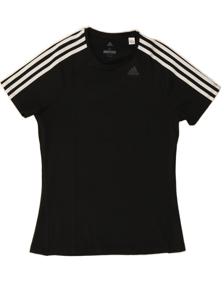ADIDAS Womens Climalite T-Shirt Top UK 12/14 Medium Black Polyester Vintage Adidas and Second-Hand Adidas from Messina Hembry 