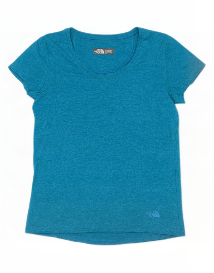 The North Face T-Shirt Femme Top UK 12 Bleu Moyen Polyester Moucheté