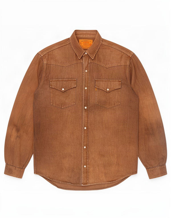 Levi's Chemise en Jean Homme Marron Moyen Coton