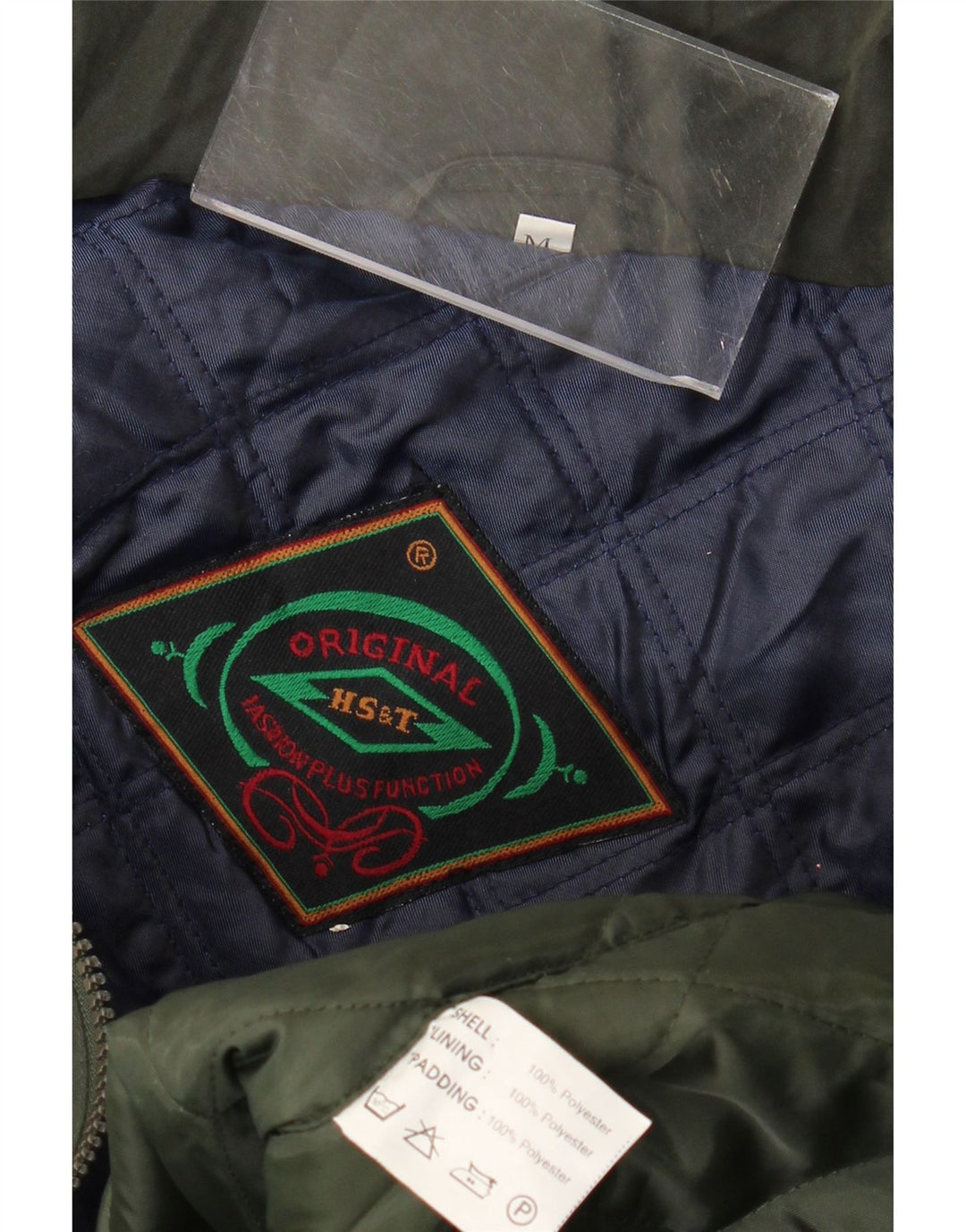 vintage Mens Graphic Loose Fit Utility Jacket UK 38 Moyen Kaki Polyester