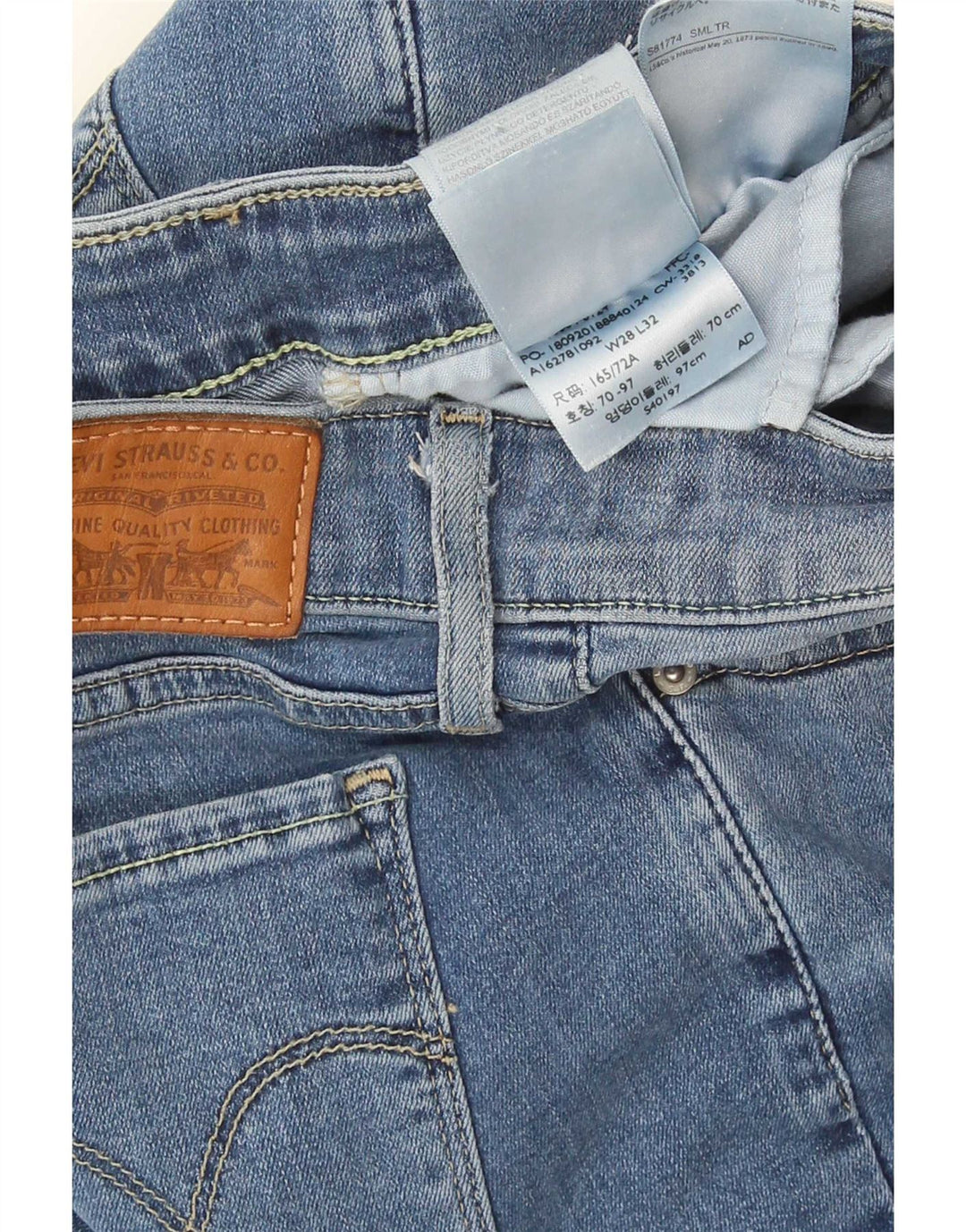 Levi's Jean Slim 712 Femme W28 L32 Bleu Coton