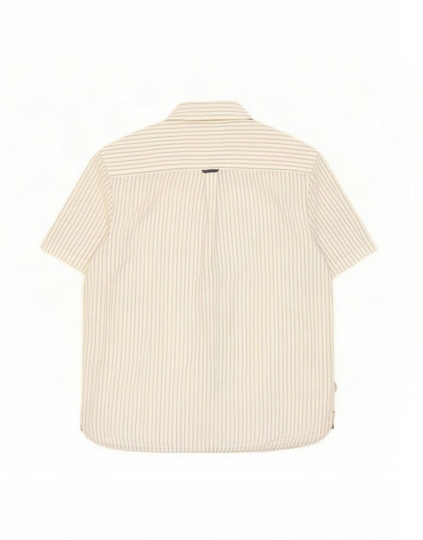 Chemise classique à manches courtes White Stuff pour hommes en coton rayé 2XL