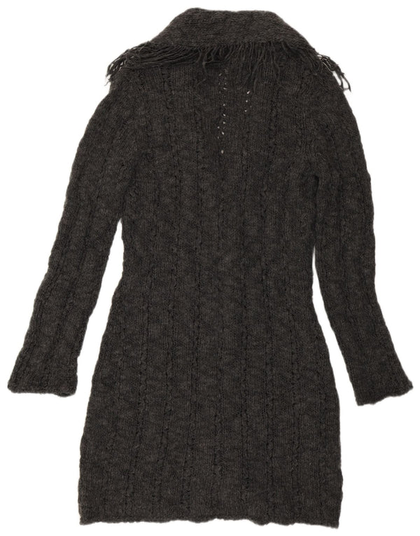 Marks & Spencer Pull cardigan long pour femme UK 12 Gris moyen Acrylique