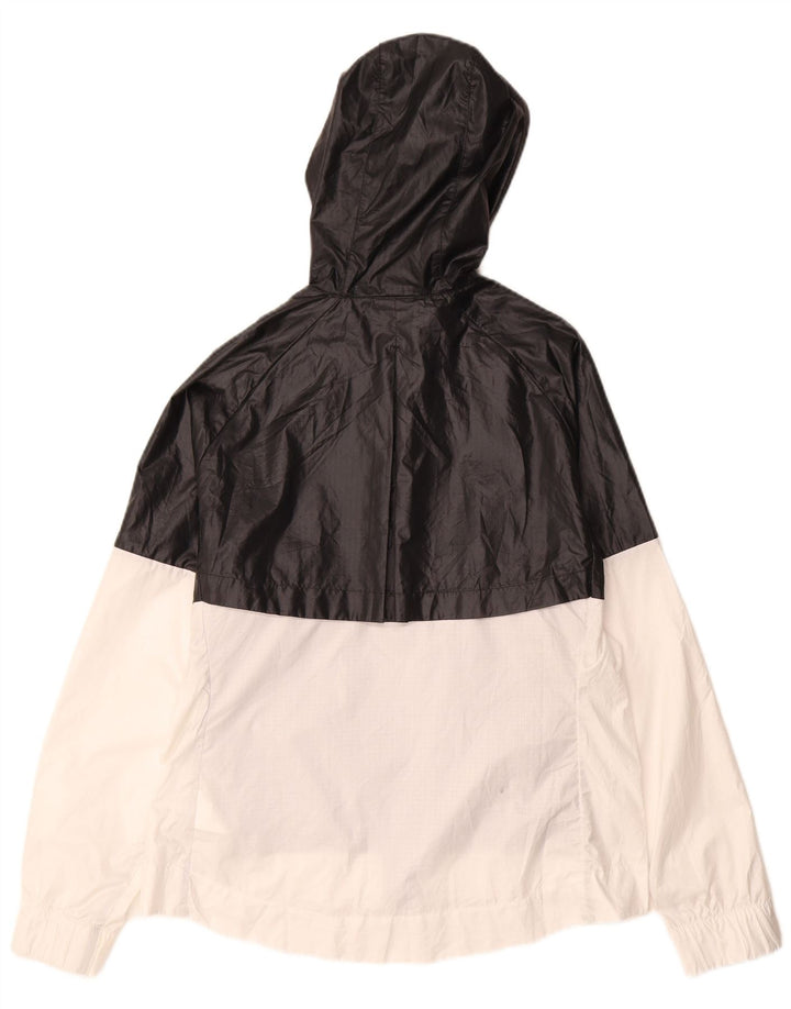 Nike Veste de pluie à capuche pour femme UK 16 Large Noir Colorblock Polyester