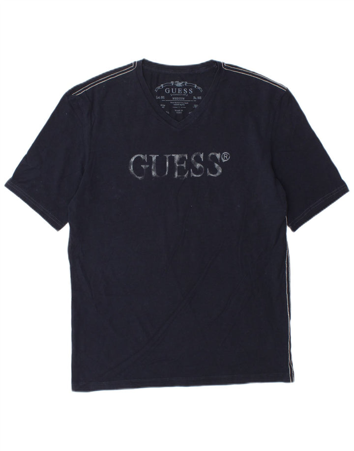 Guess T-Shirt Graphique Homme Bleu Marine Moyen Coton